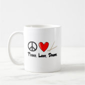 Vrede, liefde en Drums Koffiemok (Links)