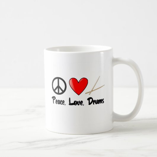Vrede, liefde en Drums Koffiemok (Rechts)