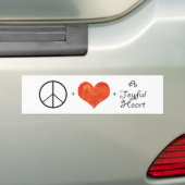 Vrede, liefde en een vrolijk hart bumpersticker (Op auto)