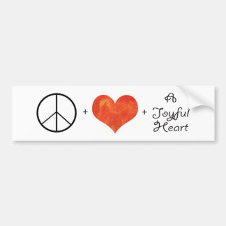 Vrede, liefde en een vrolijk hart bumpersticker