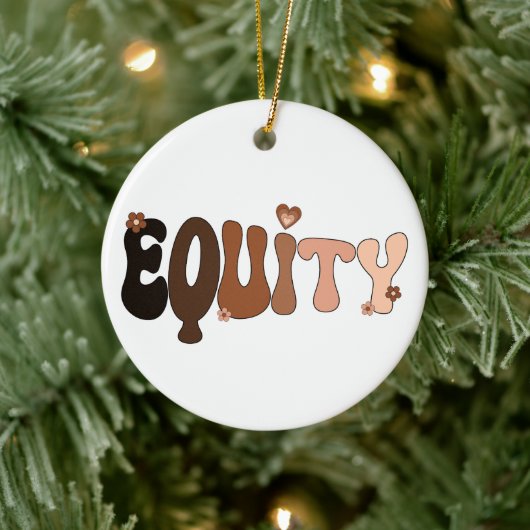 Vrede Liefde en Equity Keramisch Ornament (Boom)