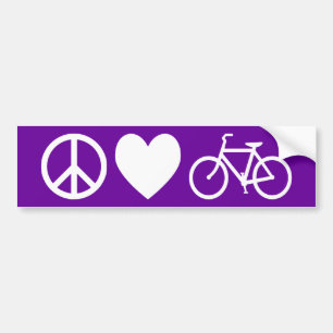 Vrede Liefde en Fietsen Bumpersticker