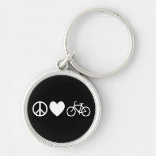 Vrede Liefde en Fietsen Sleutelhanger