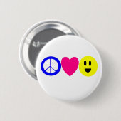 Vrede, liefde en geluk ronde button 5,7 cm (Voorkant /achterkant)