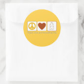 Vrede Liefde en Groundhog Dag Ronde Sticker (Tas)