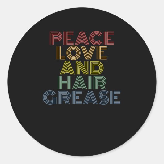 Vrede Liefde En Haar Vet Grappig Ronde Sticker (Voorkant)