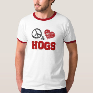 Vrede, liefde en hogs t-shirt