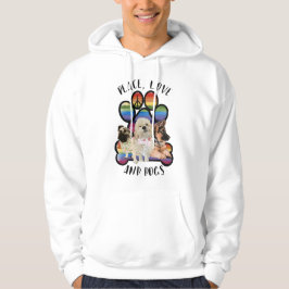 Vrede, liefde en honden hoodie
