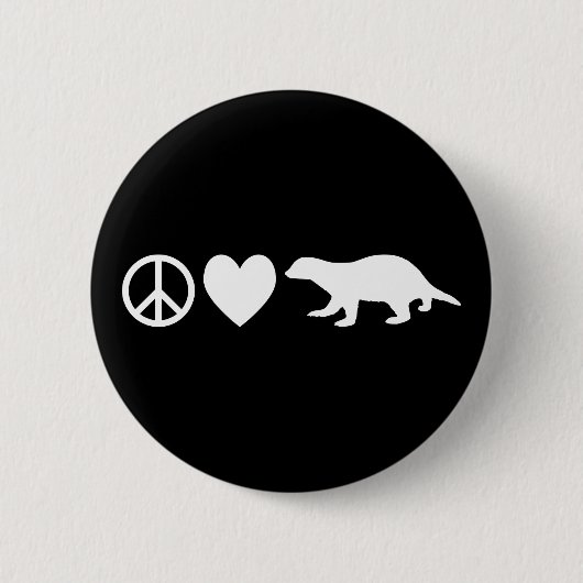 Vrede, liefde en honingbadgers ronde button 5,7 cm (Voorkant)