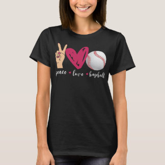 Vrede Liefde en Honkbal Grappig Honkbal Team Liefh T-shirt