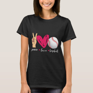 Vrede Liefde En Honkbal Grappig Honkbal Team Liefh T-shirt