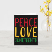 Vrede Liefde En Juneteenth 19 juni Vrijheidsdag  Kaart (Gele Bloem)