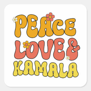 Vrede Liefde en Kamala Vierkante Sticker