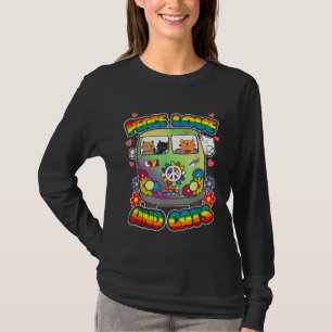 Vrede Liefde En Katten Hippie Beatnik Bloemkracht  T-shirt
