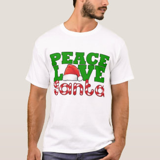 Vrede, liefde en kerstman t-shirt