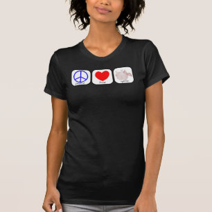 Vrede, liefde en knoflook t-shirt