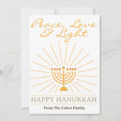 Vrede, liefde en licht | Chanoeka familie foto Feestdagenkaart (Voorkant)