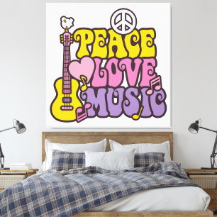 Vrede, Liefde, En Muziek Canvasprint Canvas Afdruk