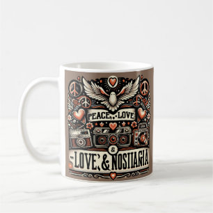 Vrede, Liefde en Nostalgie: Retro Typografie Quote Koffiemok