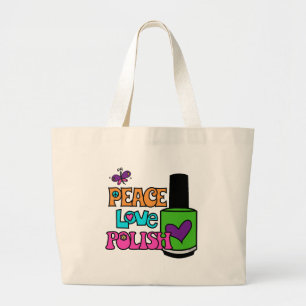 Vrede, liefde en Pools Grote Tote Bag