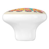 Vrede liefde en rock & roll keramische knop (Zijkant)