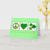 Vrede, liefde en sjamrocks kaart (Gele Bloem)