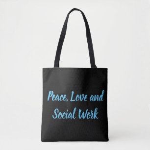 Vrede, liefde en sociaal werk draagtas