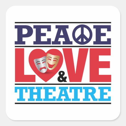 Vrede, Liefde en Theater Sticker (Voorkant)