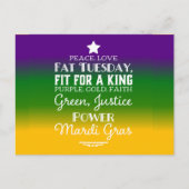 Vrede, Liefde en Vette Dinsdag Briefkaart (Voorkant)