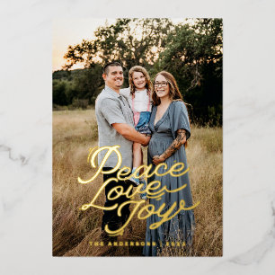 Vrede, Liefde en Vreugde Foto Kerstmis Kaart