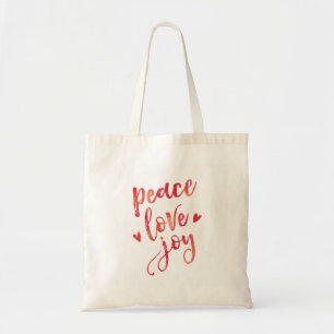Vrede Liefde en Vreugde hand geletterde canvas tas
