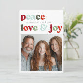 Vrede Liefde en vreugde Kerstvakantie Ontwerp Feestdagenkaart (Staand voorkant)