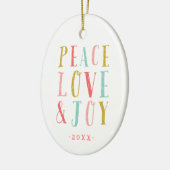 Vrede Liefde en Vreugde Vakantie Foto Ornament (Links)