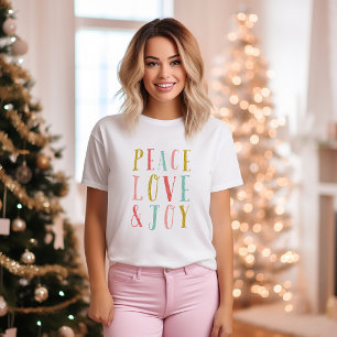 Vrede Liefde en Vreugde Whimsical Vakantie T-shirt