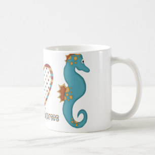 Vrede, liefde en zeepaardjes koffiemok