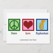 Vrede Liefde Euphonium Schattigee Aangepaste Kerst Feestdagenkaart (Voorkant)