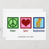 Vrede Liefde Euphonium Schattigee Aangepaste Kerst Feestdagenkaart (Voorkant / Achterkant)