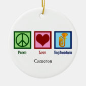 Vrede Liefde Euphonium Schattigee Aangepaste Kerst Keramisch Ornament (Voorkant)