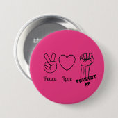 Vrede, Liefde, Feministische AF hete roze knop Ronde Button 7,6 Cm (Voorkant /achterkant)