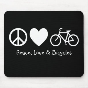 Vrede, Liefde & Fietsen Mousepad Muismat