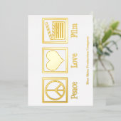 Vrede Liefde Filmproductie Bedrijfsdirecteur Goud Folie Feestdagenkaart (Staand Voorkant)