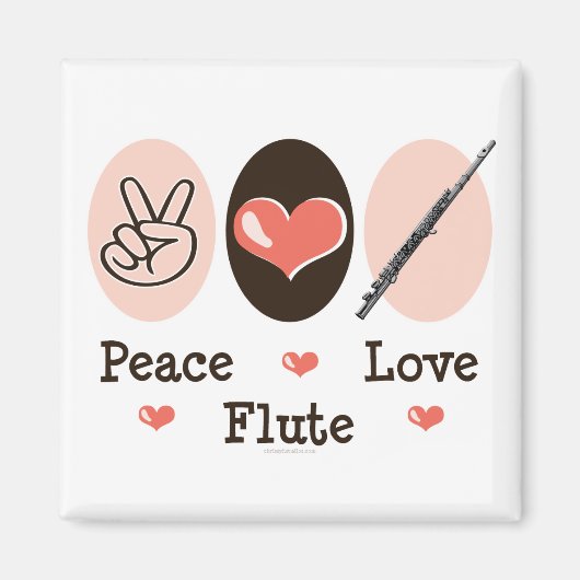 Vrede Liefde Fluit Magnet Magneet (Voorkant)