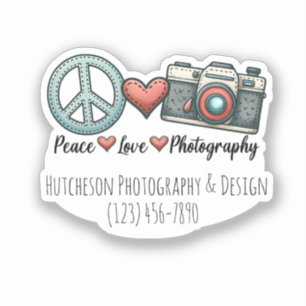 Vrede Liefde Fotografie Fotograaf Camera Gift Sticker