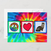 Vrede, liefde, fretten briefkaart (Voorkant / Achterkant)