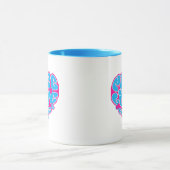 Vrede Liefde Geloof Vreugde Aqua Roze Hart Retro M Mok (Midden)