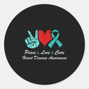 Vrede Liefde Genees Hartziekte Bewustzijn Chd Onde Ronde Sticker
