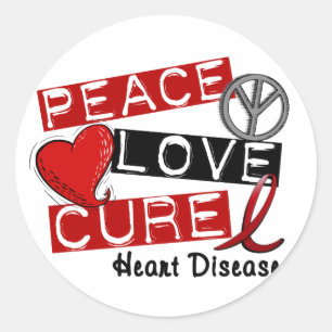VREDE LIEFDE GENEZEN HARTZIEKTE RONDE STICKER