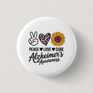 VREDE LIEFDE GENEZING Alzheimer Bewustzijn Ronde Button 3,2 Cm