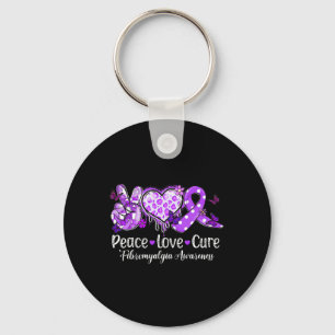 Vrede Liefde Genezing Paarse Lint Fibromyalgie Bew Sleutelhanger