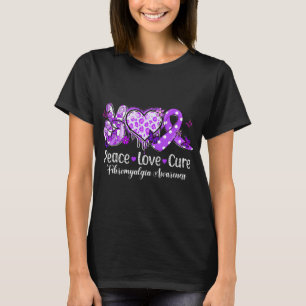 Vrede Liefde Genezing Paarse Lint Fibromyalgie Bew T-shirt
